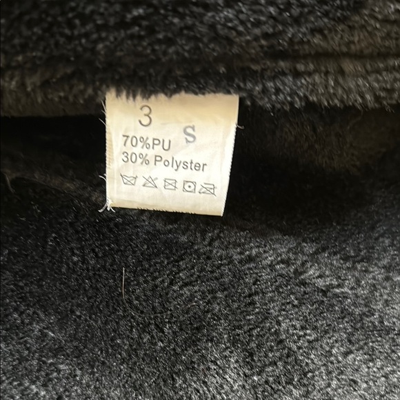 Black Faux Leather Biker Jacket - Picture 3 of 4